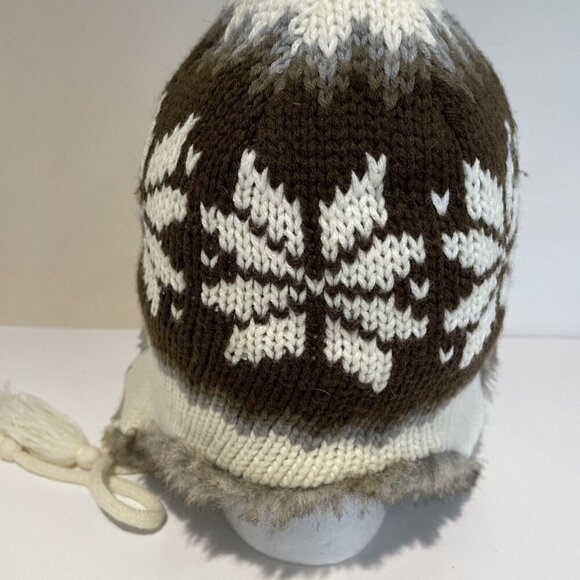 Urban Pipeline Trapper Hat Cap Brown Faux Fur Knit Insulated Snowflake Adult - Picture 7 of 12
